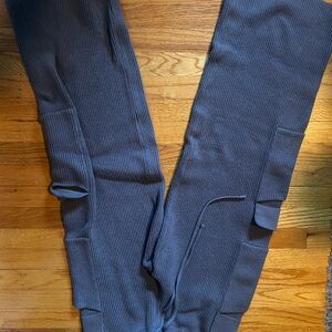 Edikted Wide Leg Knitted Pants in Dark Gray XS